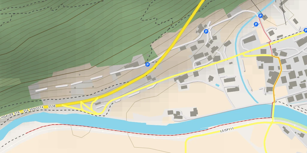 Map of the trail for Vinschgauer Straße - Via Venosta