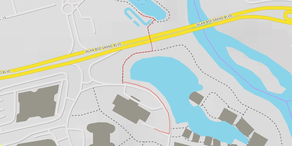 Map of the trail for Jalan BSD Grand Boulevard