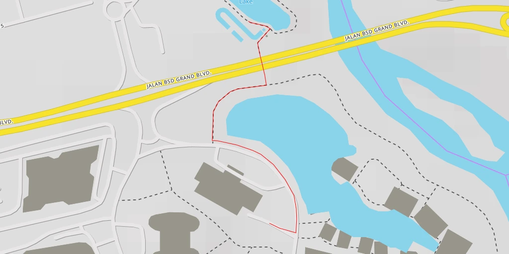 Map of the trail for Jalan BSD Grand Boulevard