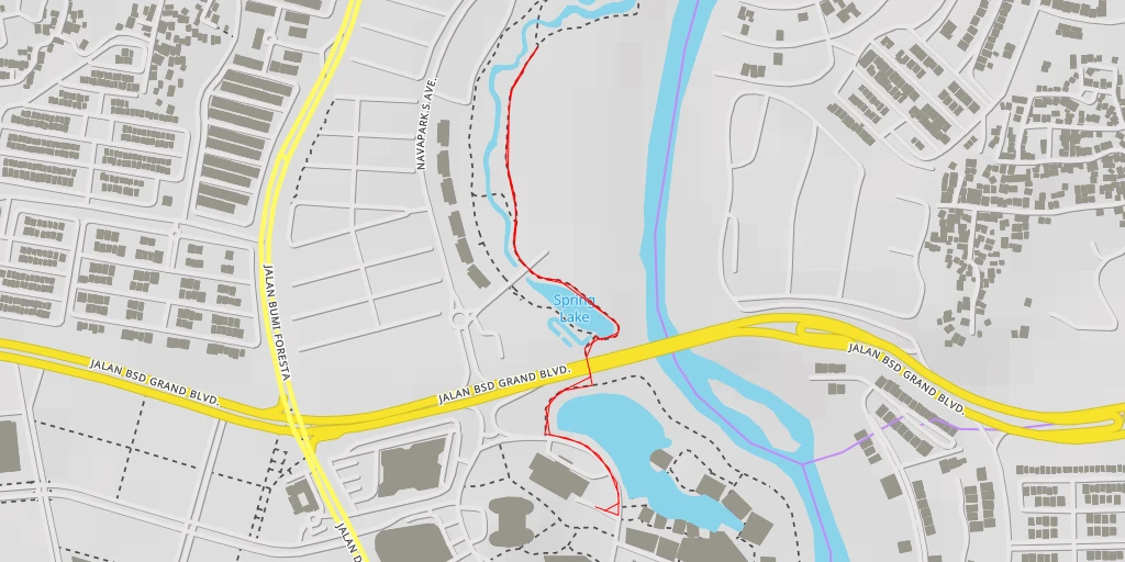 Map of the trail for Navapark South Avenue