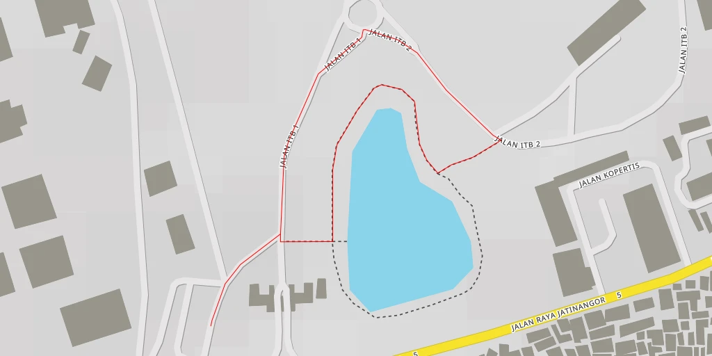 Map of the trail for Institut Teknologi Bandung, Jatinangor - Jalan Raya Jatinangor