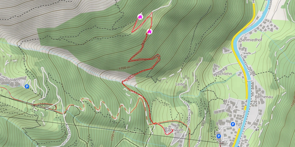 Map of the trail for Leiterbergalm