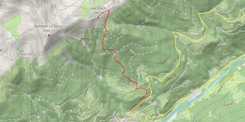 Map of the trail for Hochjoch