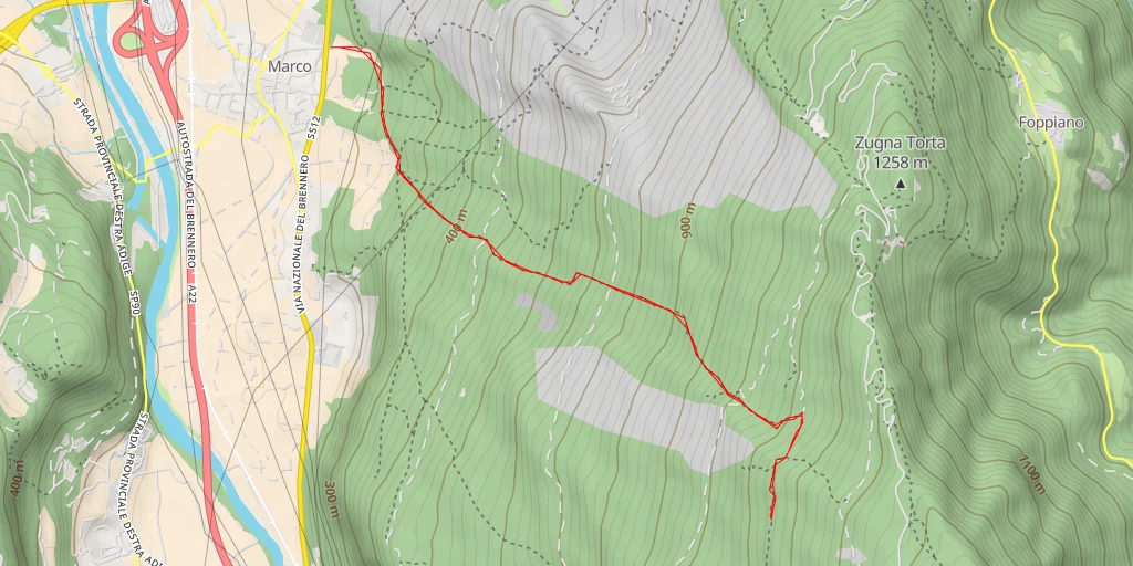 Carte de l'itinéraire :  Fontana de Dentro