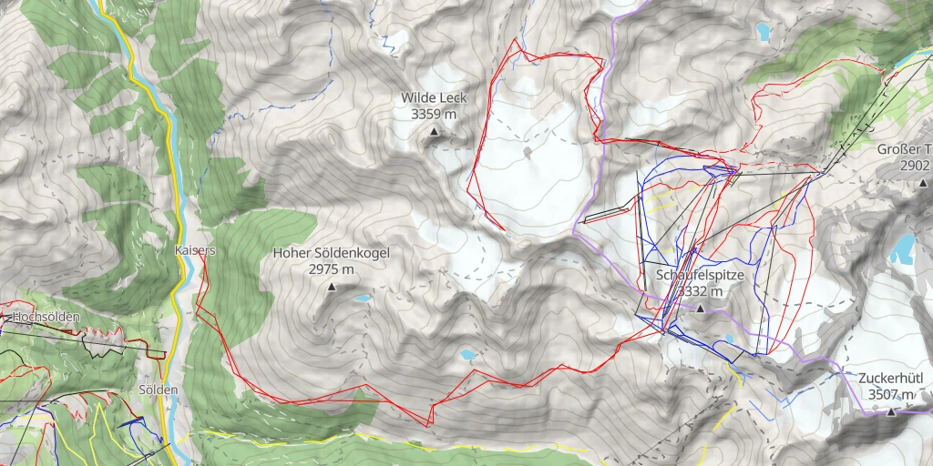 Carte de l'itinéraire :  Windacher Daunkogel (Vorgipfel)