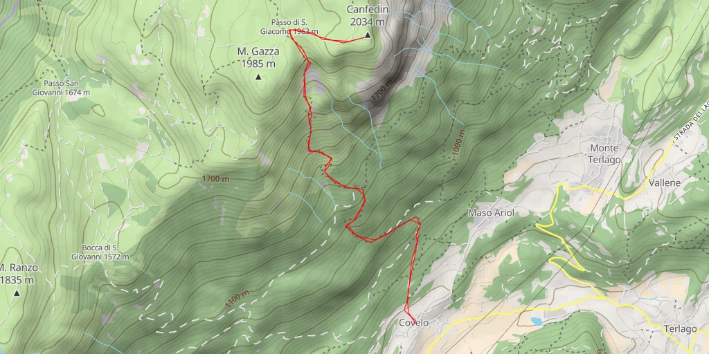 Map of the trail for Canfedin