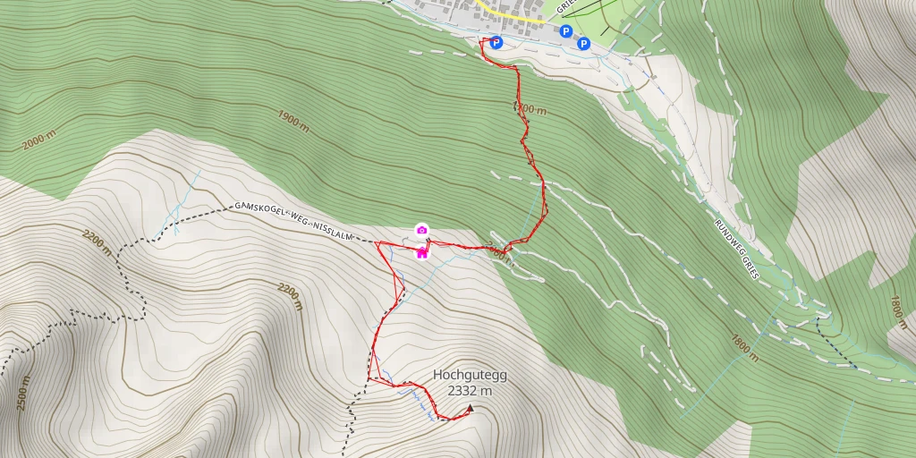 Map of the trail for Hochgutegg