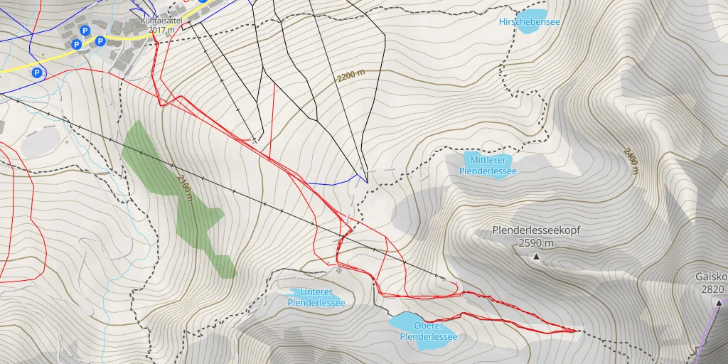 Map of the trail for Oberer Plenderlessee