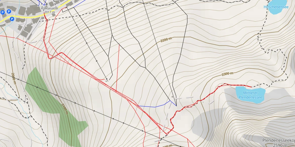 Map of the trail for Mittlerer Plenderlessee