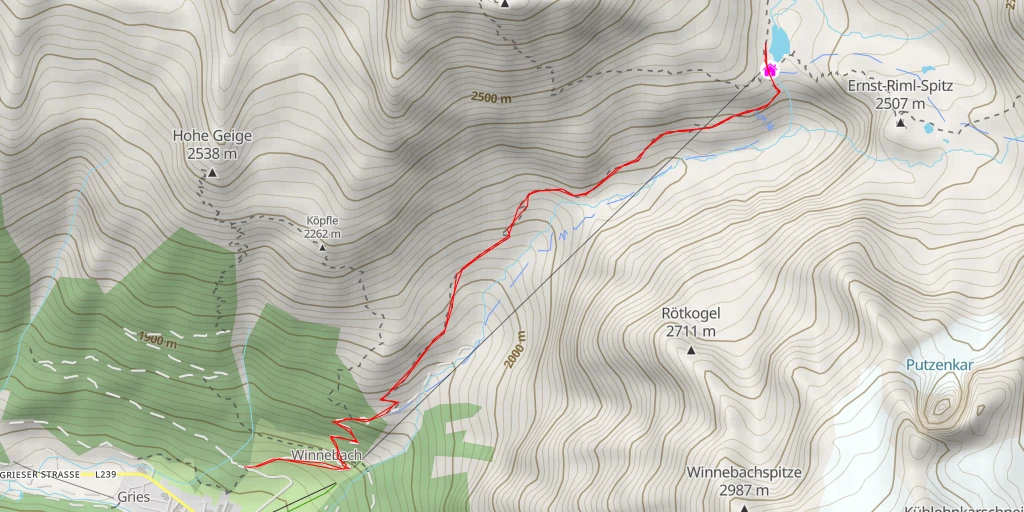 Map of the trail for Winnebachsee