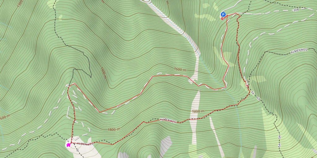 Map of the trail for Mauslochalm