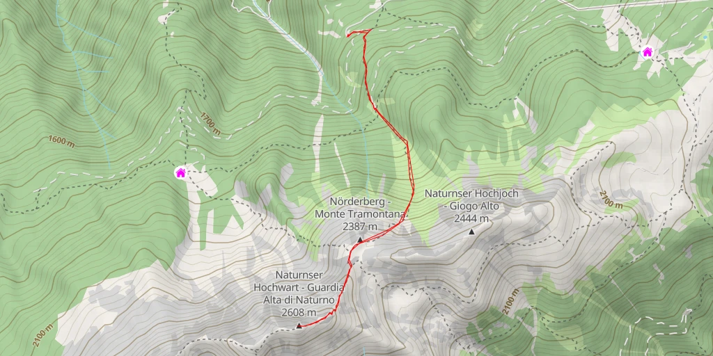 Map of the trail for Naturnser Hochwart - Guardia Alta di Naturno