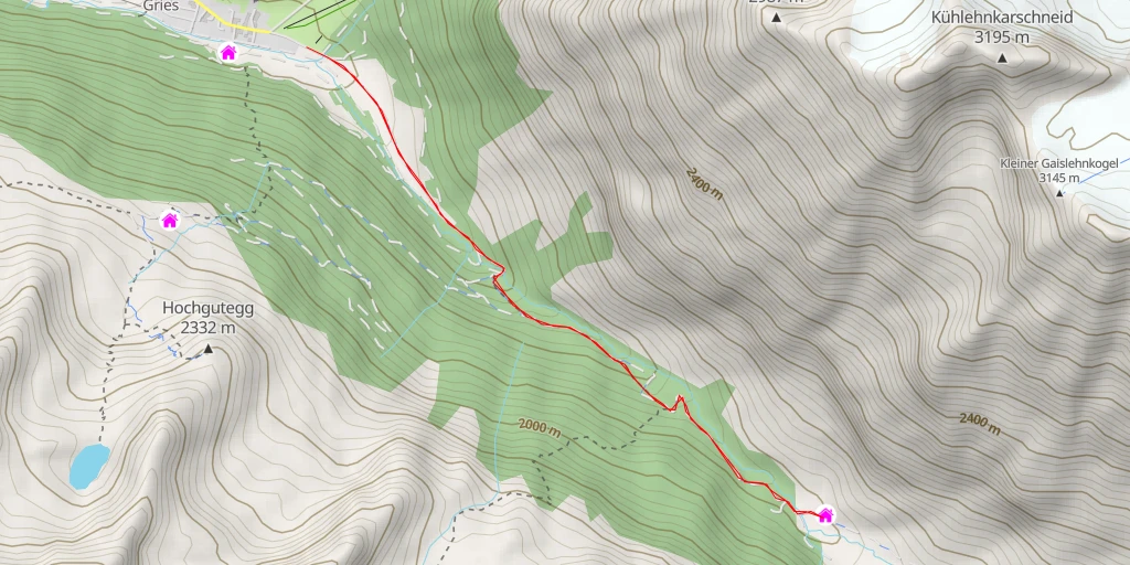 Map of the trail for Sulztalalm