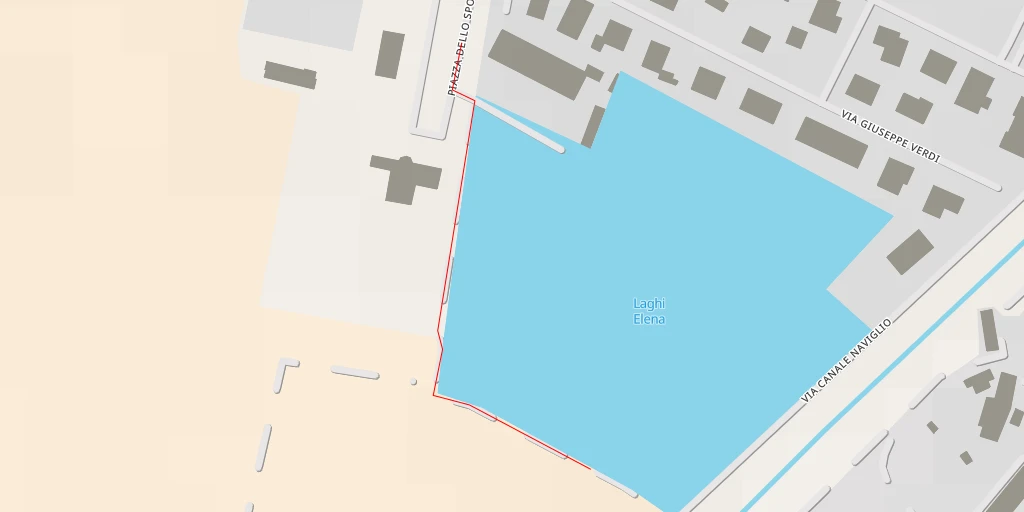 Carte de l'itinéraire :  Laghi Elena - Via Canale Naviglio