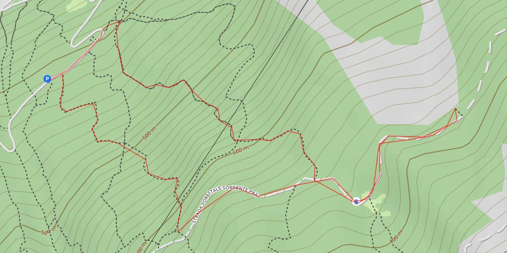 Map of the trail for Fungo di Albaredo