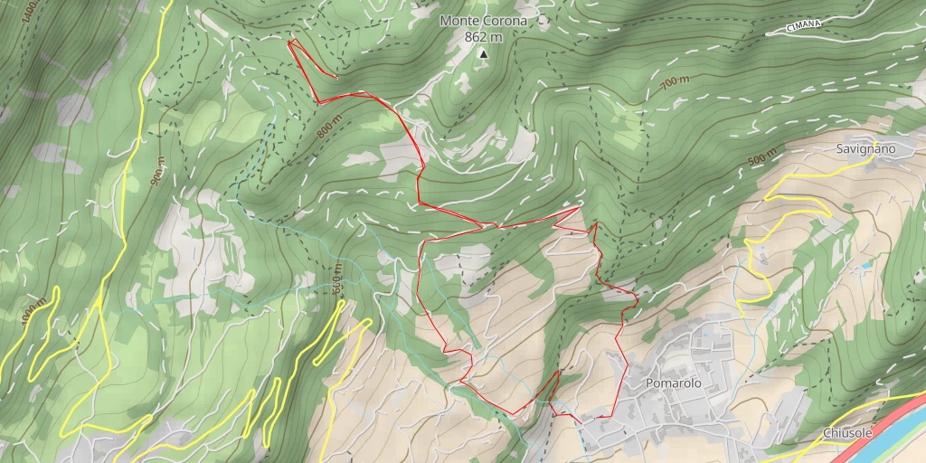 Map of the trail for Belvedere