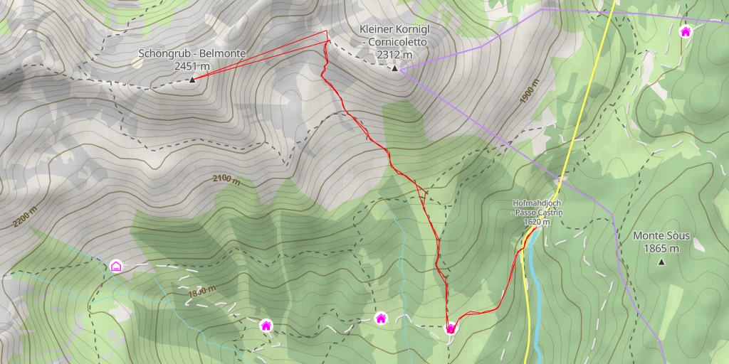 Carte de l'itinéraire :  Schöngrub - Belmonte