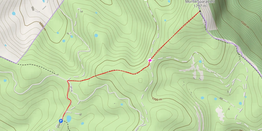 Carte de l'itinéraire :  Monte Sparavieri