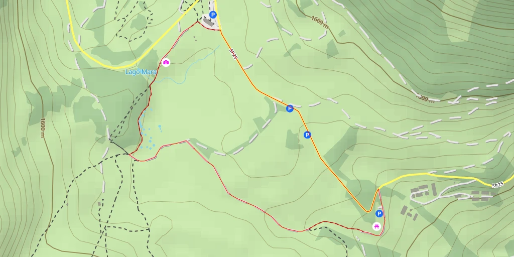 Map of the trail for Strada delle Viote - Trento