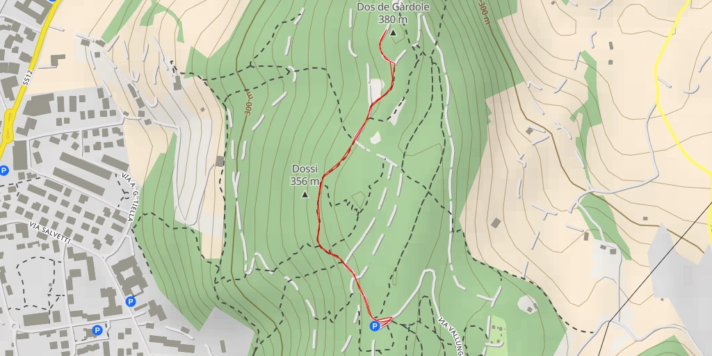 Map of the trail for Dos de Gàrdole