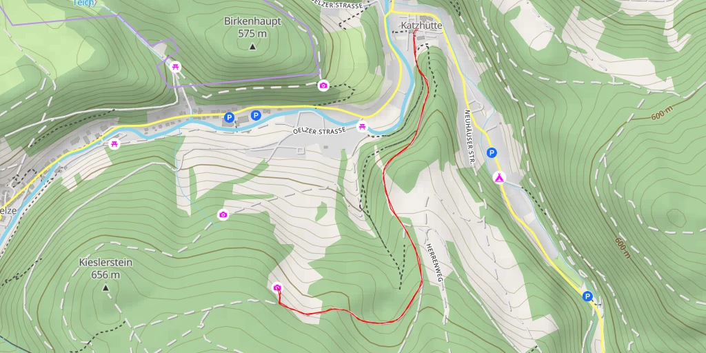 Map of the trail for AI - Sedan-Klause - Katzhütte
