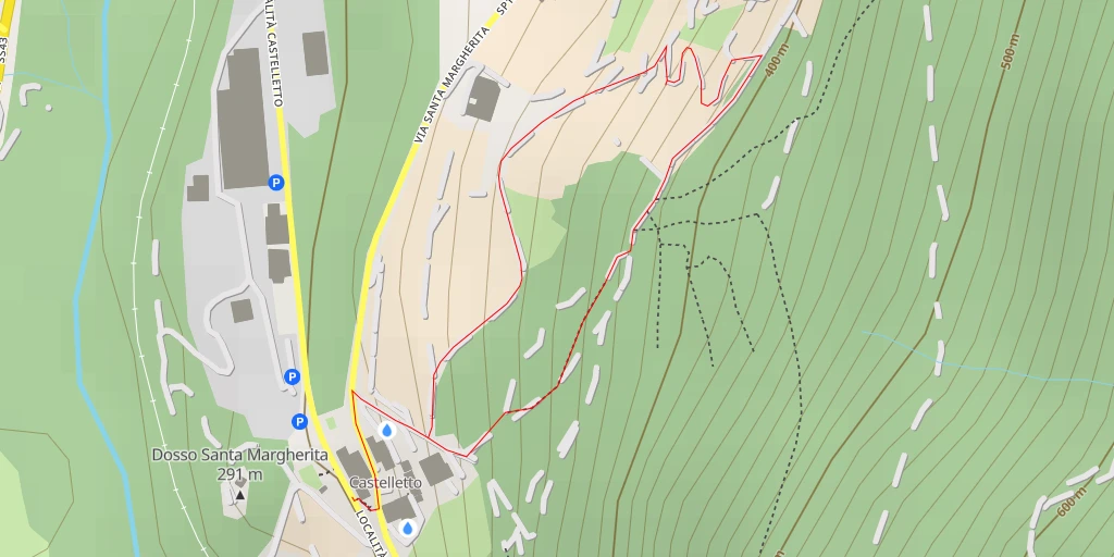 Map of the trail for Via Santa Margherita