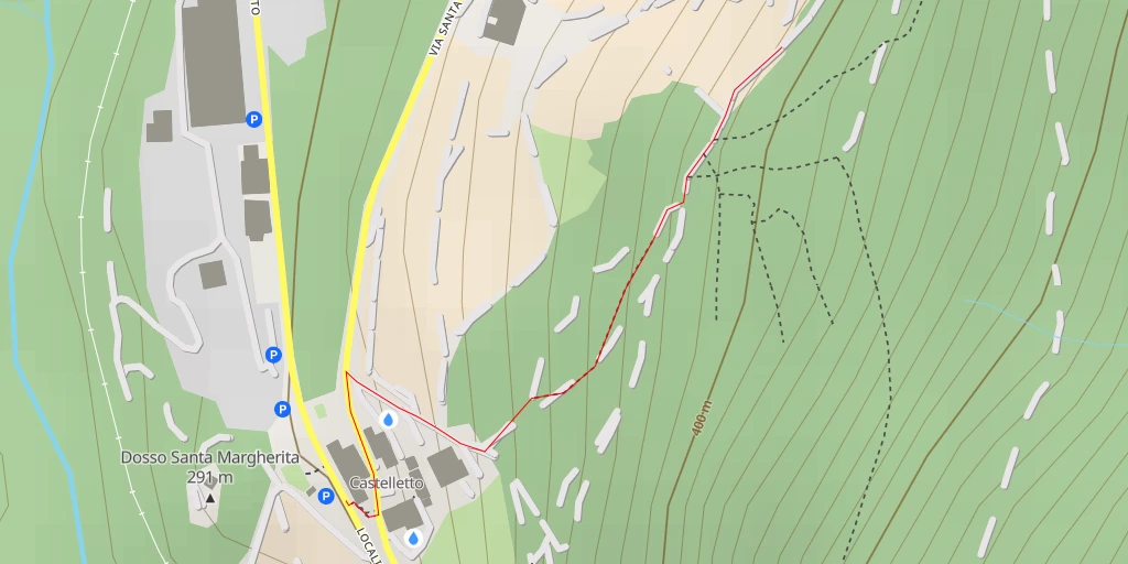 Map of the trail for Via Santa Margherita