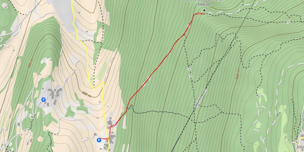 Map of the trail for Doss de la Lovera