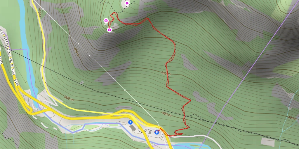 Map of the trail for Galleria Rocchetta