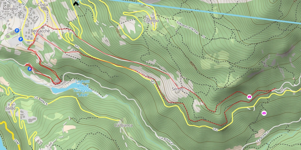 Map of the trail for Dos de Sguiz