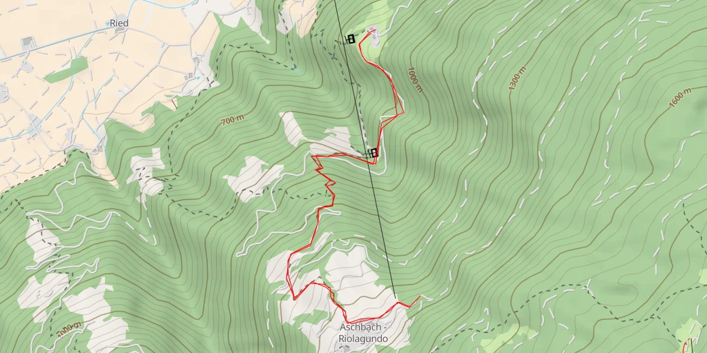 Carte de l'itinéraire :  Forststraße Kaltbrunn