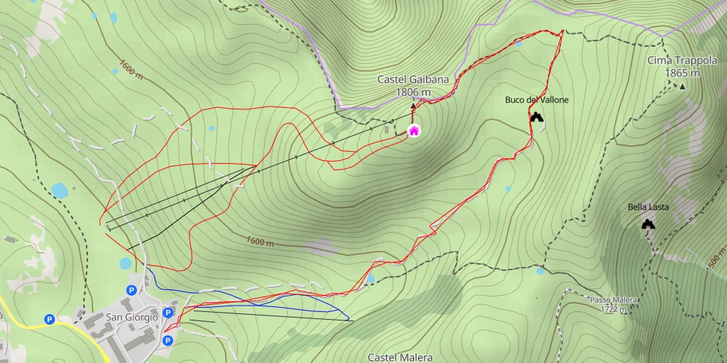 Map of the trail for Gaibana - SP6