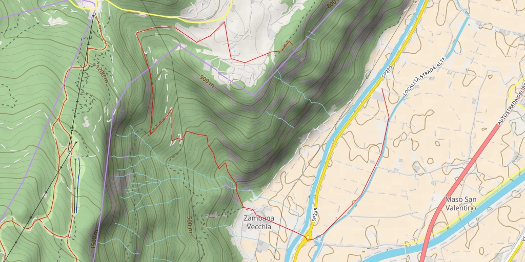 Carte de l'itinéraire :  Sentiero Dei Reti