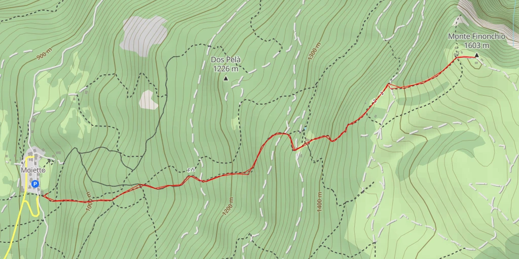 Map of the trail for Monte Finonchio