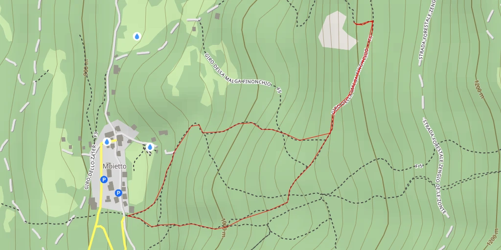 Map of the trail for Marocche dei Giori