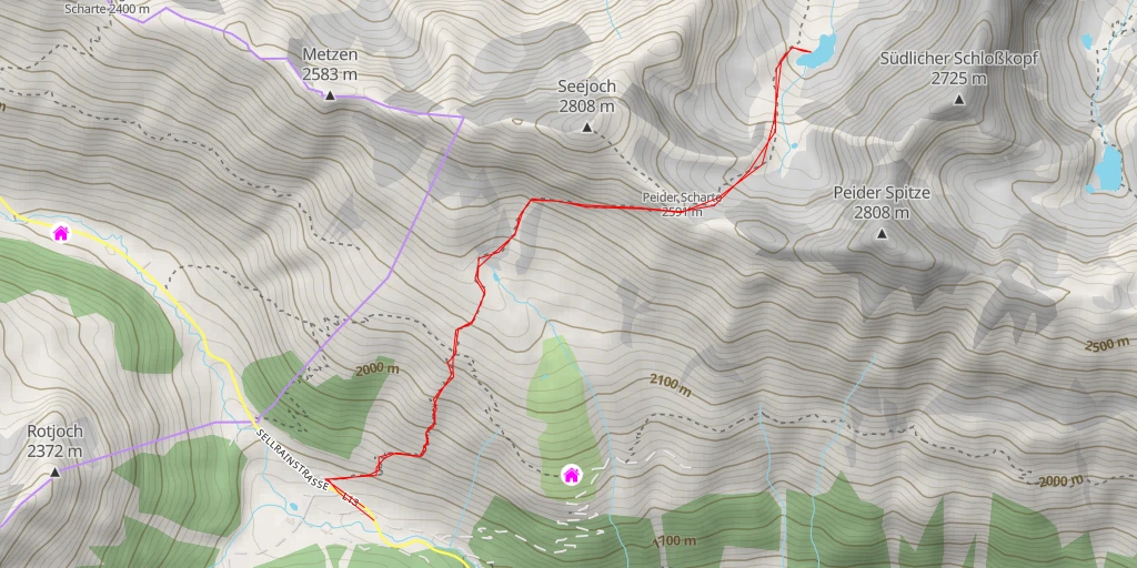 Map of the trail for Taxer See