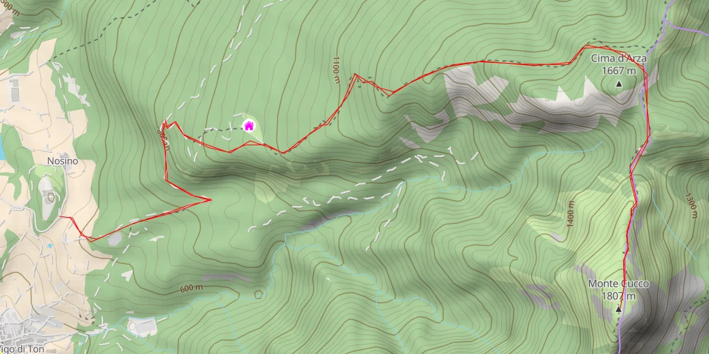 Map of the trail for Monte Cucco