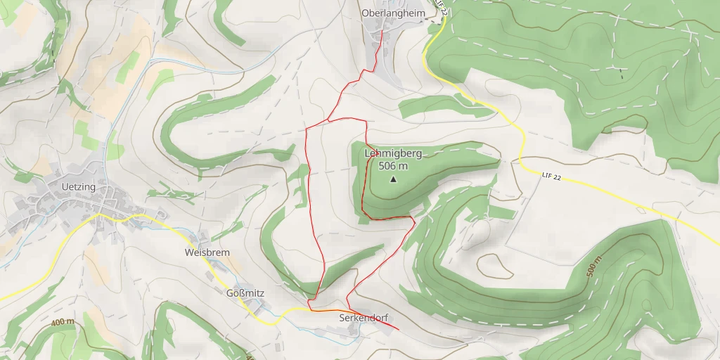 Map of the trail for Lahmer Straße