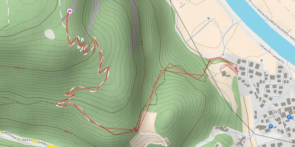 Map of the trail for Strada forestale Val Granda - Trento