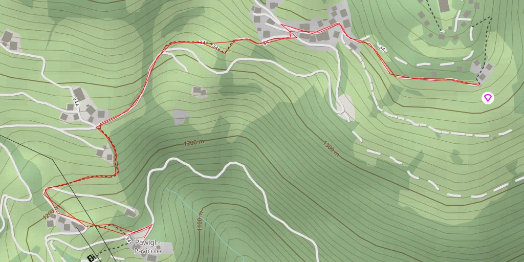 Map of the trail for Paragliding Startplatz