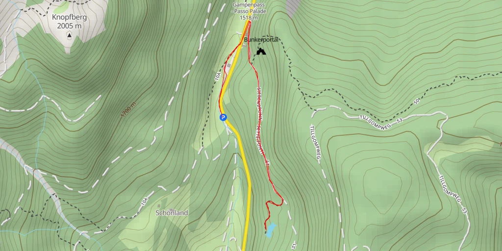 Map of the trail for Teich Siebenbrunn - Stagno Sette fonti - Siebenbrunn - Sette fonti - Unsere Liebe Frau im Walde-St. Felix - Senale-San Felice