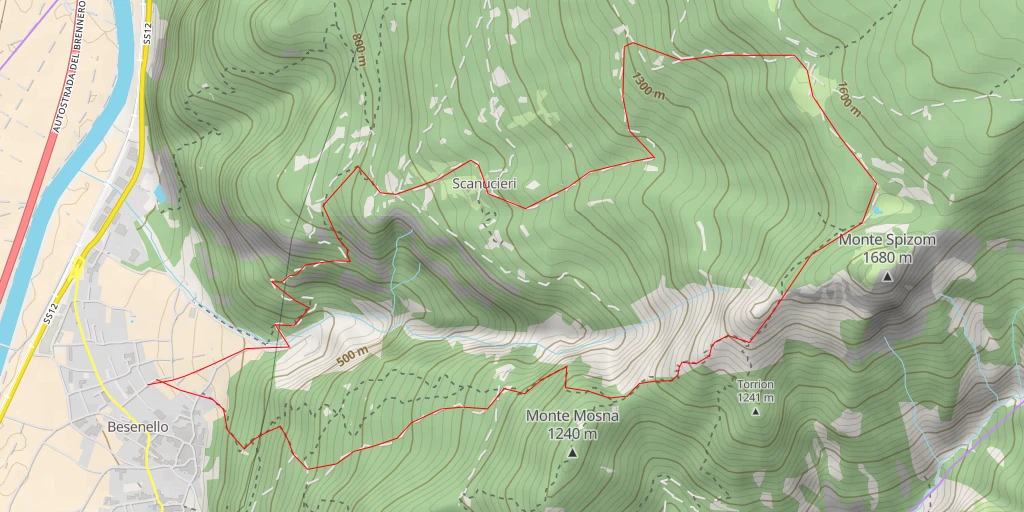 Map of the trail for Strada del Palaz - Strada del Palaz