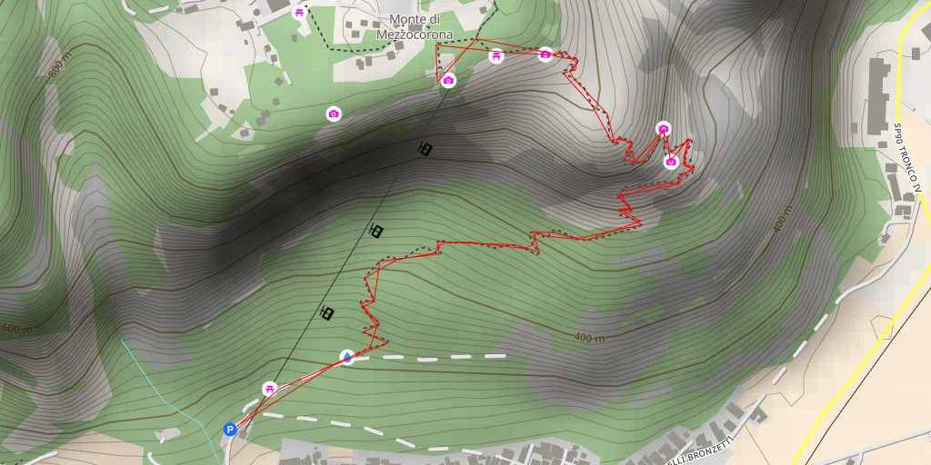 Map of the trail for Sentiero del Monte di Mezzocorona