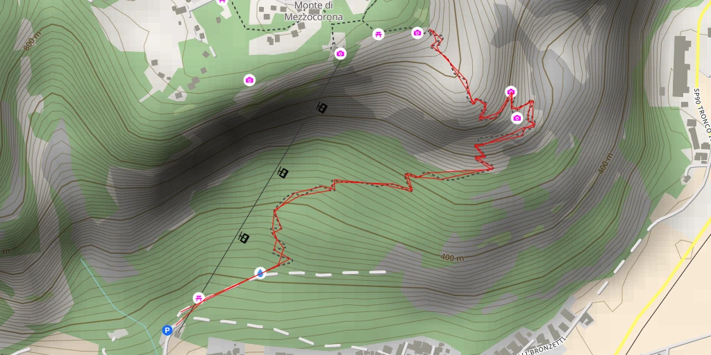 Map of the trail for Sentiero del Monte di Mezzocorona