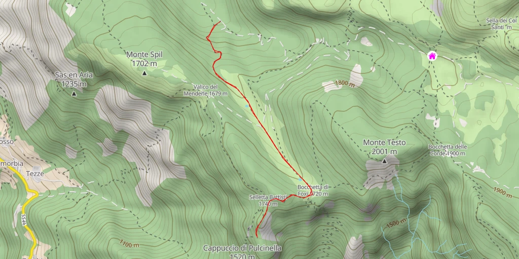 Map of the trail for Corno Battisti