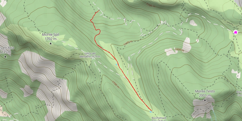 Map of the trail for alternativa malga zocchi