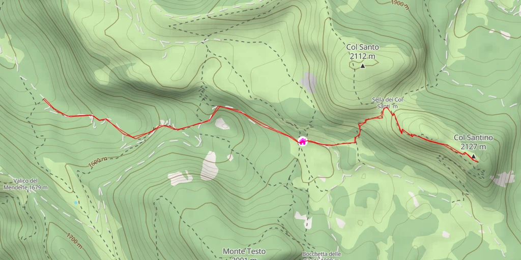 Map of the trail for Alpe Pozze - Strada del Pasubio