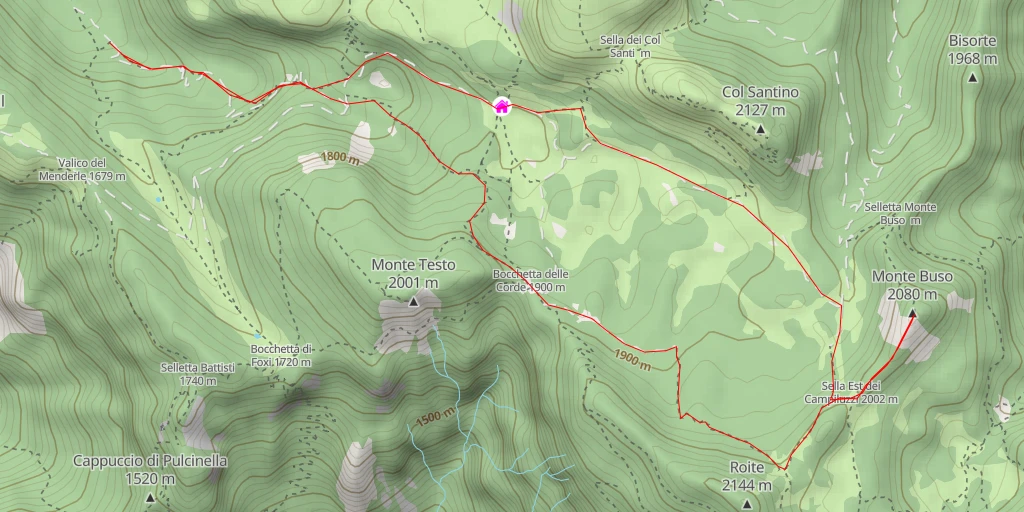 Map of the trail for Monte Buso