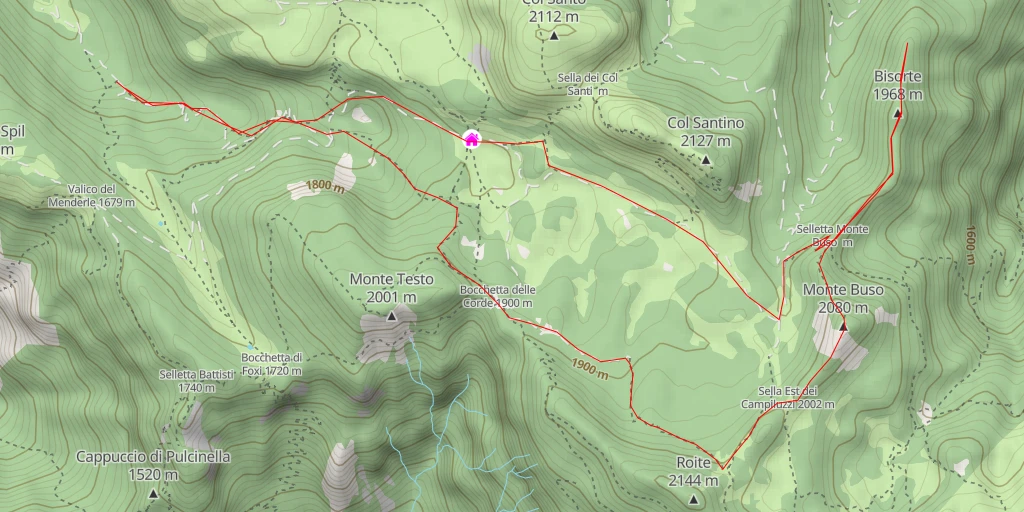 Carte de l'itinéraire :  Strada forestale Pian del Lares