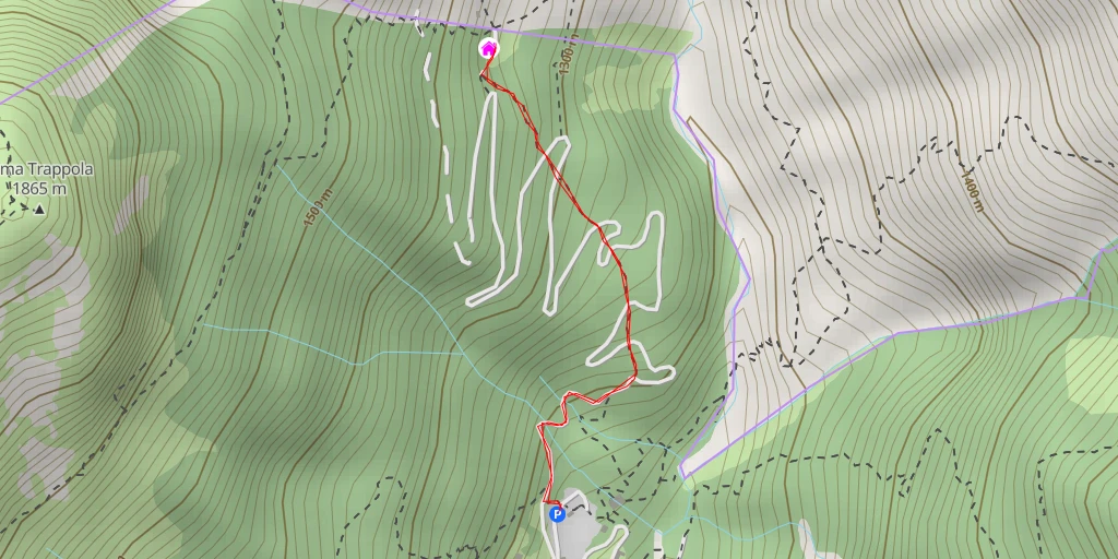 Map of the trail for Rifugio Revolto